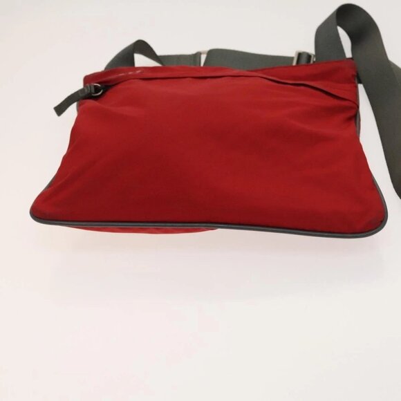 PRADA Sports Shoulder Bag Nylon 2Set Red Beige Silver Auth ti3215 - Picture 5 of 16
